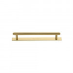 M Marcus Heritage Brass Stepped Design Cabinet Pull with Plate 96mm Centre to Centre